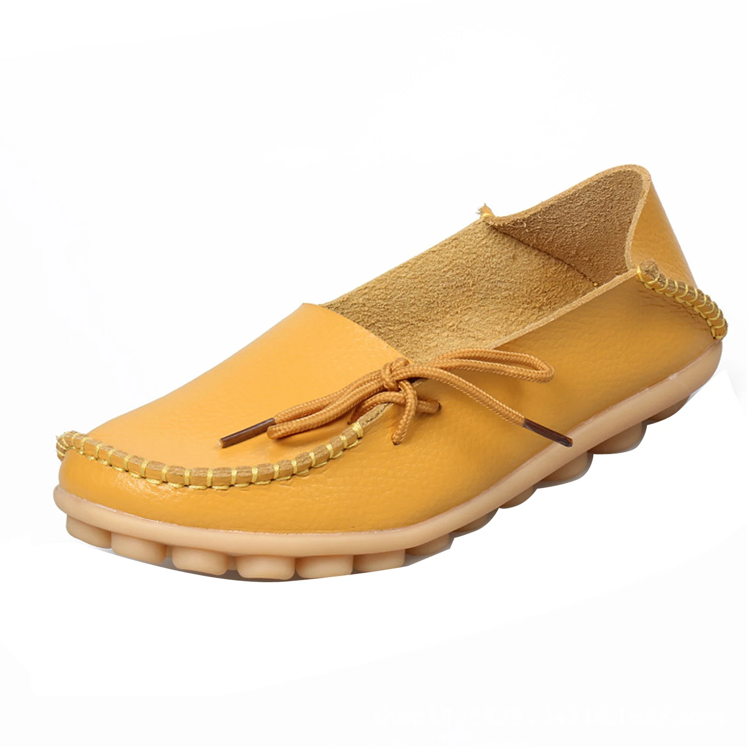 Gaorui/ г.; Srping; новые женские мокасины из искусственной кожи на плоской подошве; лоферы; женская повседневная обувь для вождения; лаконичная обувь на плоской подошве для отдыха - Цвет: Цвет: желтый