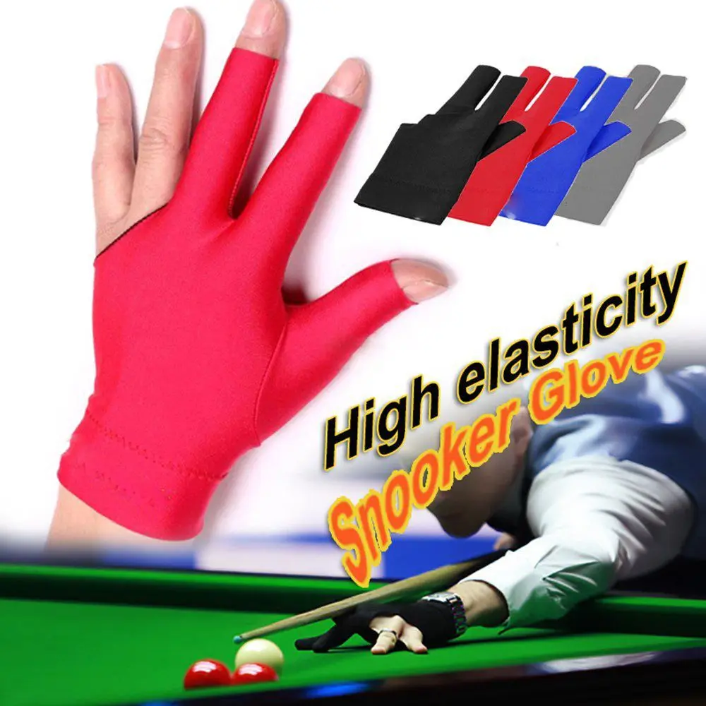 

1Pc High Quality Spandex Snooker Billiard Cue Gloves Pool Left Hand Open Three Finger Outdoor Sports Gloves