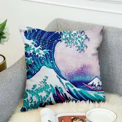 Японские известные картины большая волна высокого класса декоративная наволочка Автомобильная домашняя, диванная подушка крышка 3D