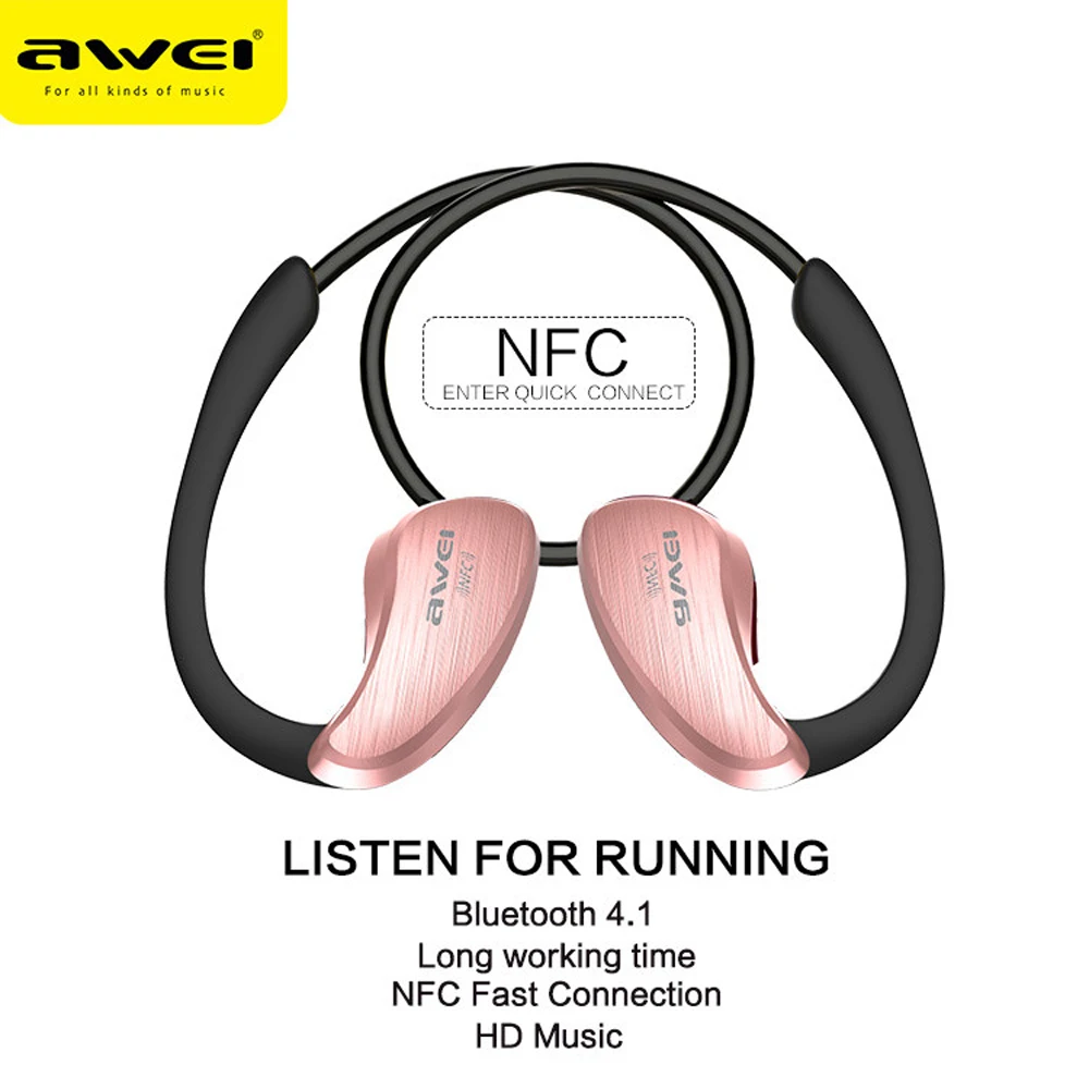 Awei Sport Blutooth Earbud Earpiece Wireless Headphone Headset Auriculares Bluetooth Earphone For In Ear Phone iPhone Running