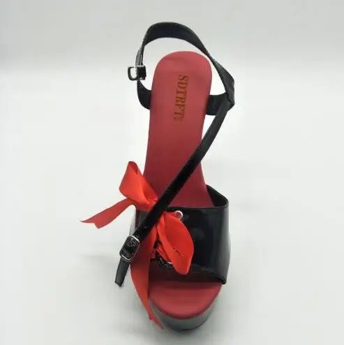 SDTRFT/Большие Размеры: 35-45, 46, летняя женская обувь с открытым носком и ленточки для сандалий 15 см, пикантная женская обувь на платформе и высоком тонком каблуке свадебные туфли-лодочки