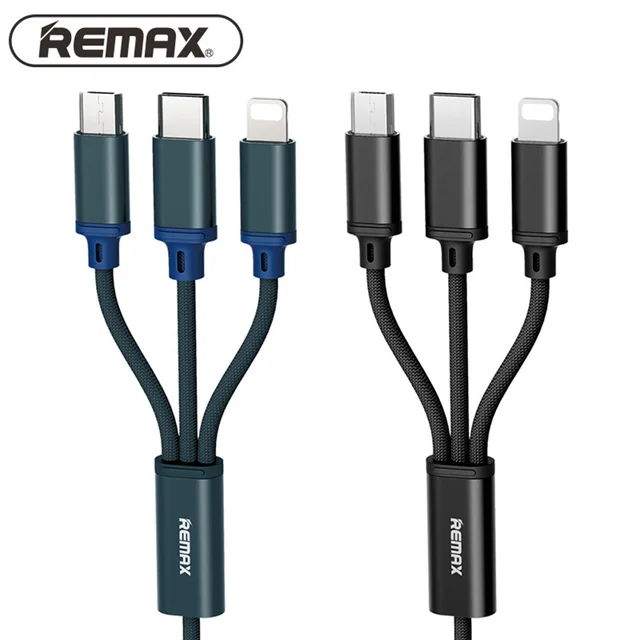 Remax 3 в 1 USB кабель для мобильного телефона Micro usb Тип C зарядное устройство кабель для iPhone зарядный кабель Micro зарядный usb-шнур