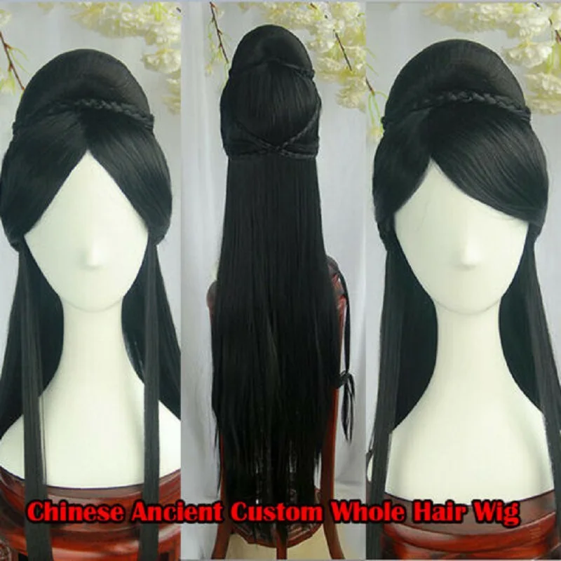 

Chinese ancient custom Whole Hair Wig traditional Hairpiece For party Cosplay