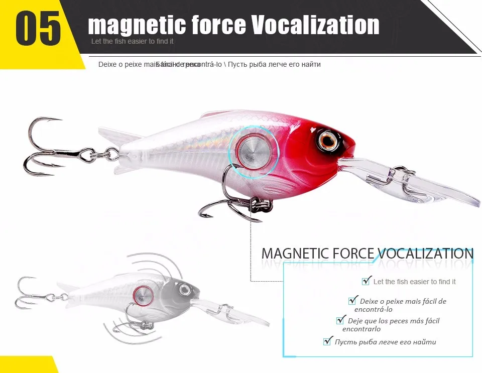Трехмерная наживка, 3D голографическая наживка, 5 шт., жесткая блесна, рыболовная приманка, кренкбейт, мелкая бегущая губная форма, лучшая жесткая наживка