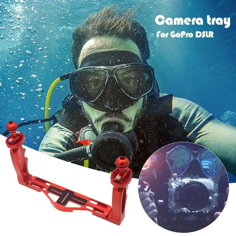 

Handle Aluminium Alloy Tray Stabilizer Rig for Underwater Camera Tray Mount Support Platform Underwater Housing 1/4 inch Screws