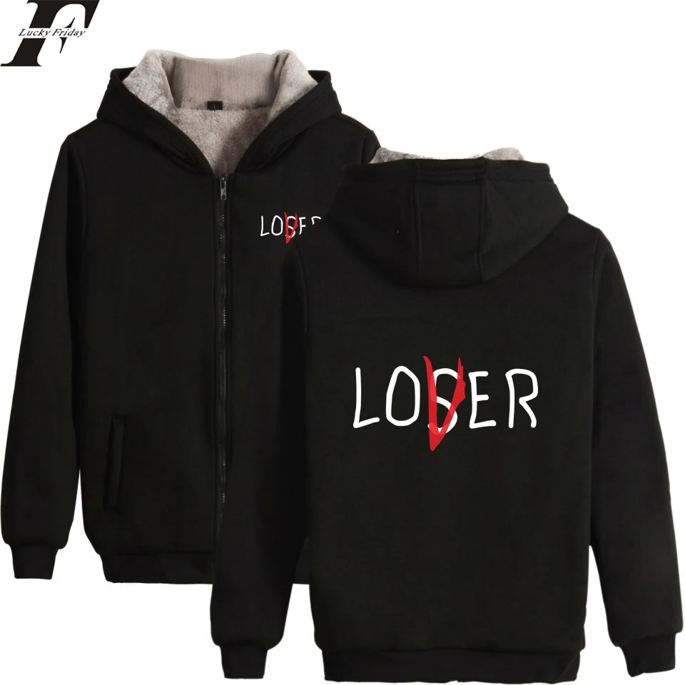 

LUCKYFRIDAYF Stephen King's It Pennywise Hoodies Men/Women Zipper Hoodies Sweatshirt Women/Men Letter Cotton Fluff Thick Clothes