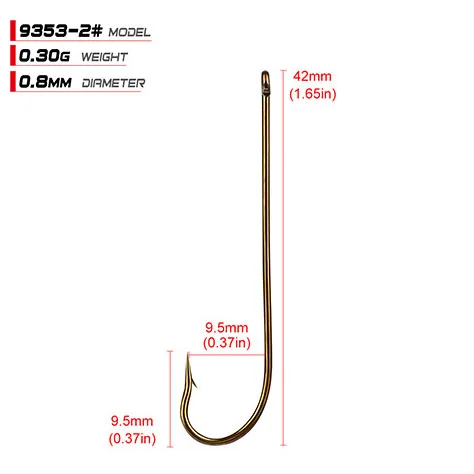 100 шт./лот длинный хвостовик рыболовный крючок FSS9353 - Цвет: 2