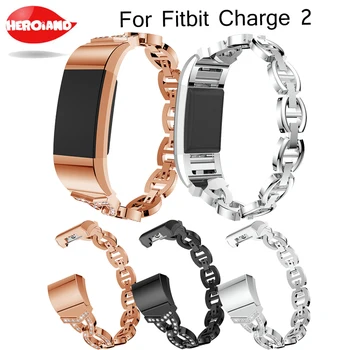 

Watch Band For Fitbit Charge 2 strap Replacement Metal Bracelet Adjustable Straps for Fitbit charge2 Watch Bands with Rhinestone
