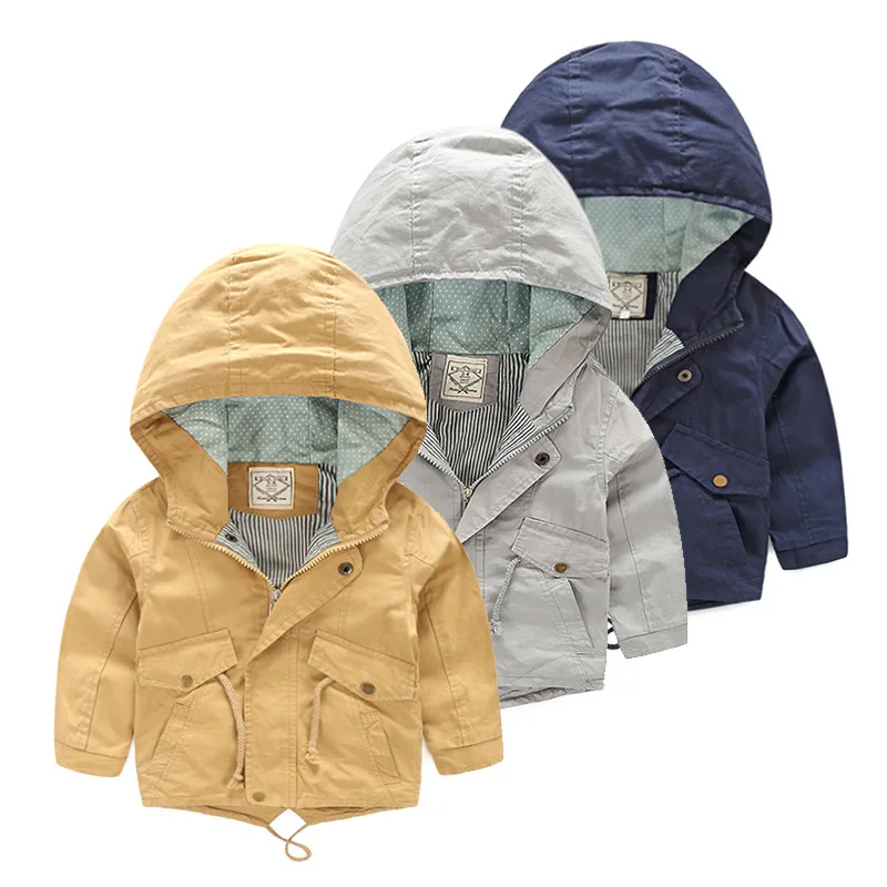 Achat Pour 2 9 Ans Bébé Garçon Veste Manteau Enfants À Capuchon Coupe Vent Coton Survêtement Printemps Automne Casual Vêtements Solide Couleur enfants
