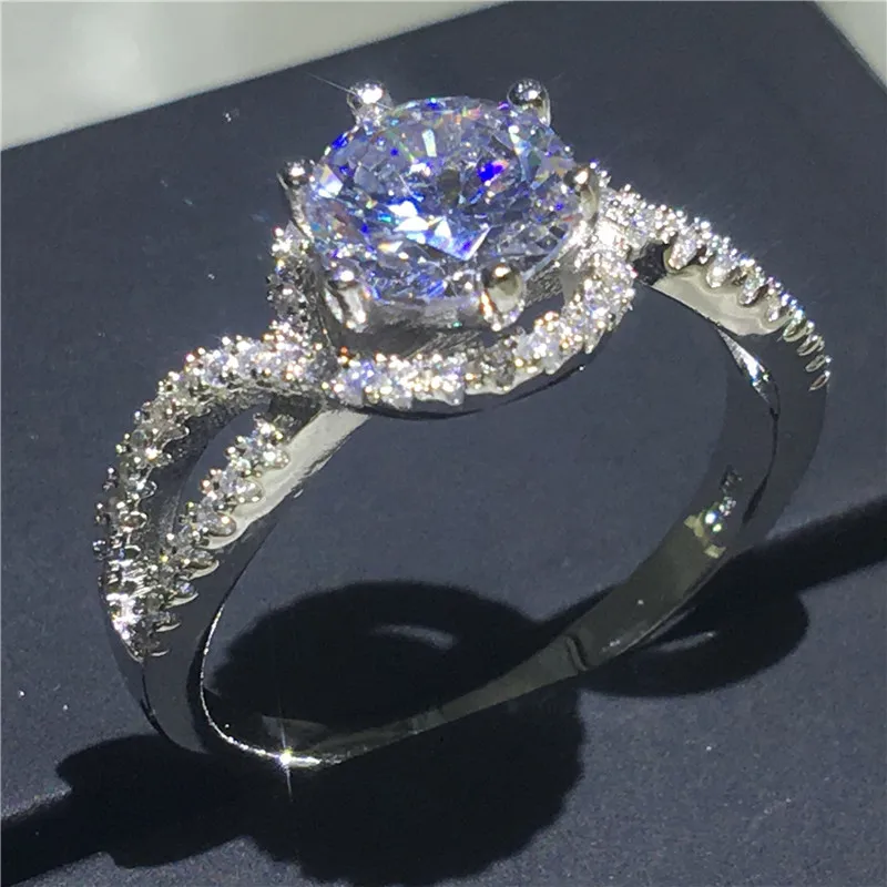 Классический promise ring 925 пробы серебро 1ct AAAAA Сона камень Cz Обручение обручальное кольцо для женщин Свадебные украшения