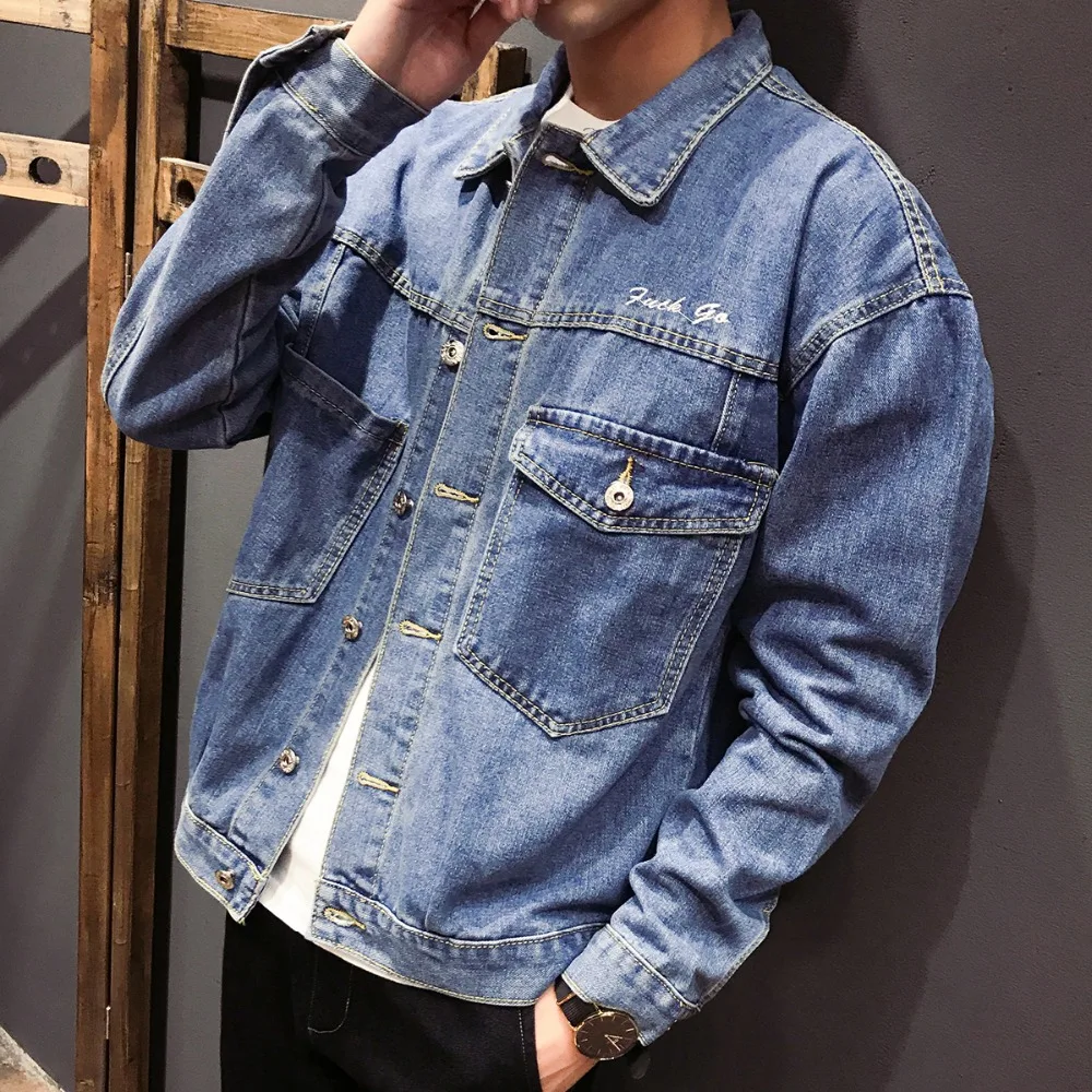 mens denim baseball jacket