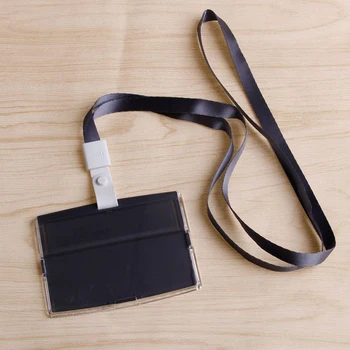 

Clear Plastic Vertical Passport IC Work Permit Card Transverse ID Name Card Holder Work Badge Lanyard