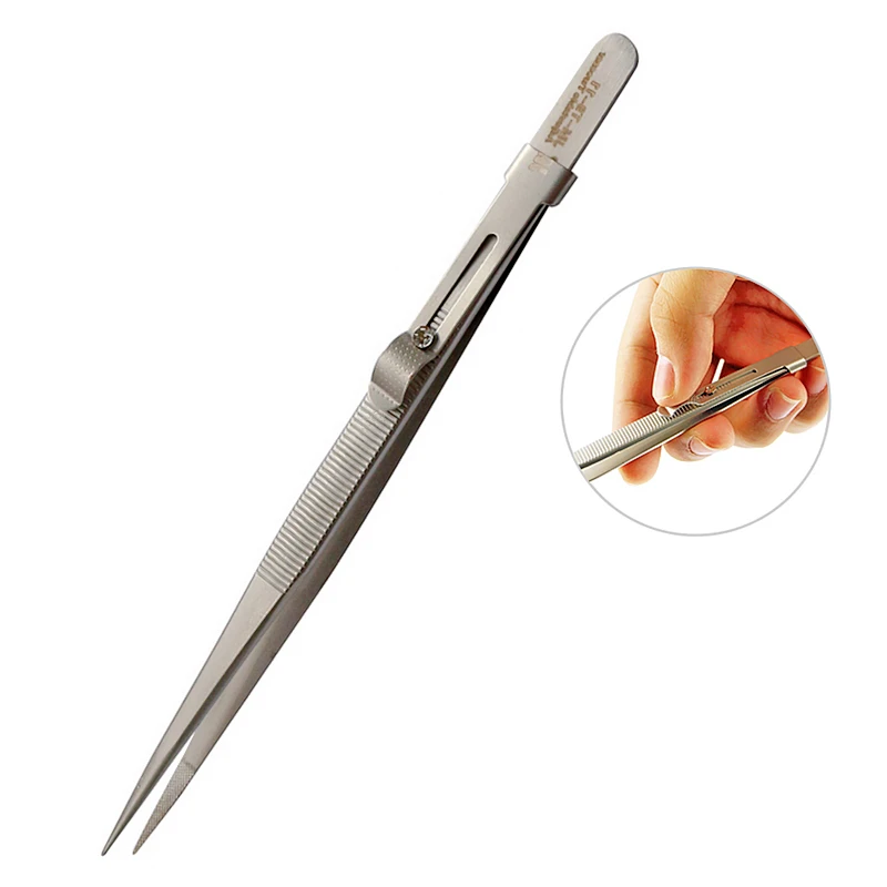 Adjustable Tweezers Forceps Stainless Steel For