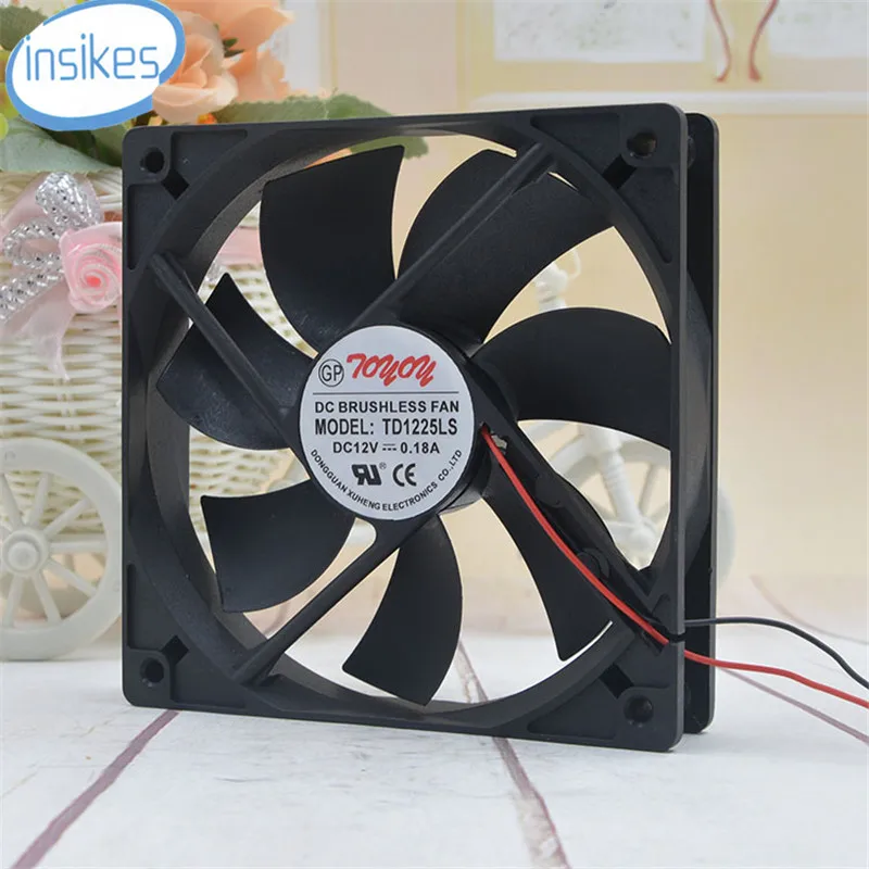 TD1225LS DC 12V 1700RPM 0.18A 12025 12 см 120*120*25 мм 2 провода ультра тихий компьютер источник