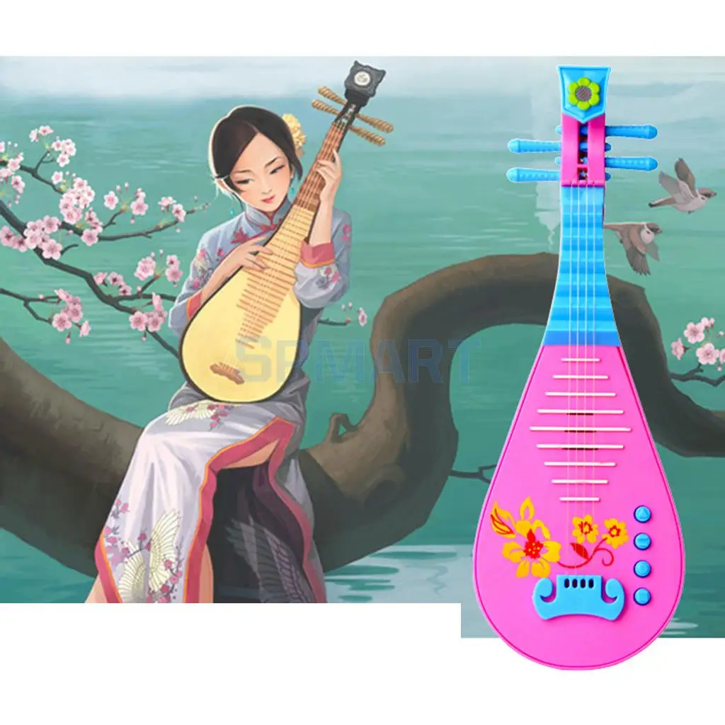 Electric Chinese Pipa Music Electric Guitar with Kids String Buttons Children Baby Musical Instruments Early Educational Toy