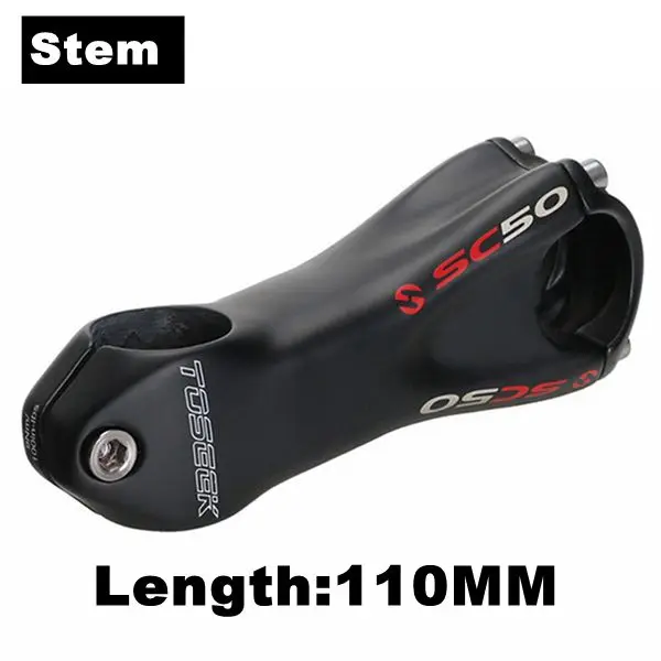 TOSEEK углеродное волокно для горного велосипеда, наборы велосипедных рулей+ подседельный штырь+ Стволовые велосипедные MTB части, матовый черный - Цвет: Stem 110mm