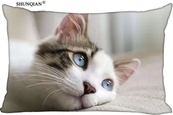 

Custom Cat Pillowcase Home Living room cushion pillowcase Rectangular Silk Pillowcase Two Sides Printing