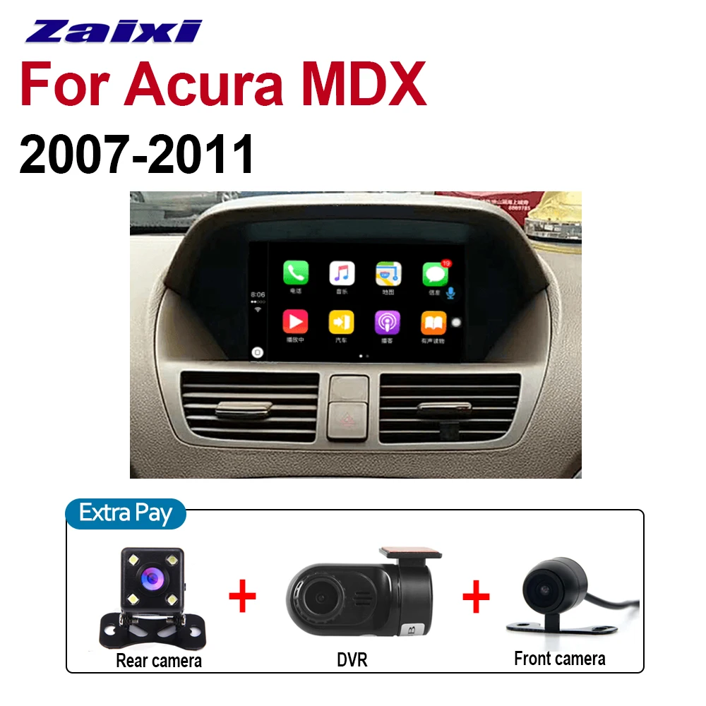 Best ZaiXi Auto Radio 2 Din Android Car Player For Acura MDX 2007~2011 GPS Navigation BT Wifi Map Multimedia system Stereo Radio 5