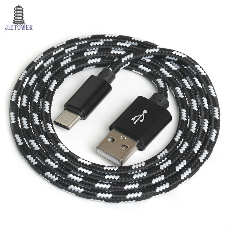 300 шт./лот 1 м 2 3 Плетеный Micro typeC 8pin USB кабель для зарядного устройства тканевый