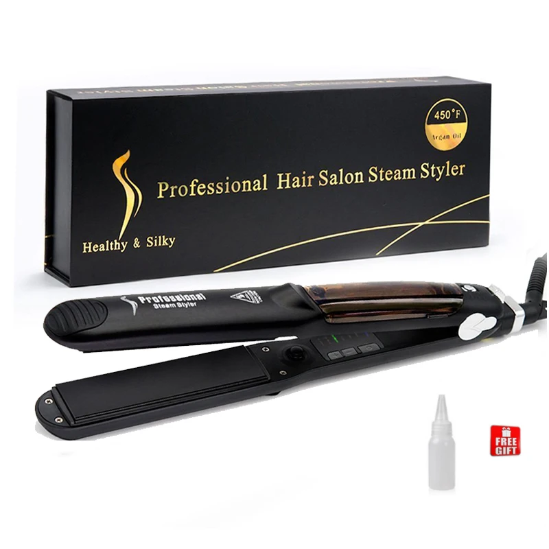 

Steam Hair Straightener curling styling tools Ceramic Flat Iron Straightener Hair Iron Vapor electric Hair Care Styling Tools