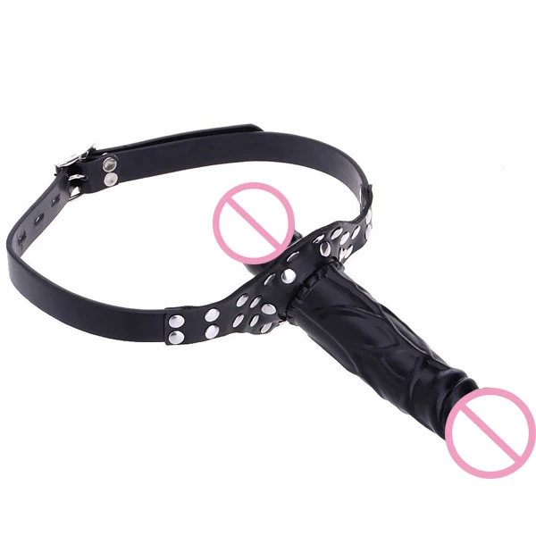 Unisex Fetish Double-Ended Dildo Gag, Open Mouth Gag Dildo Harness Lesbian Strapon Dildo, bdsm Bondage Sex Toys, Sex Products