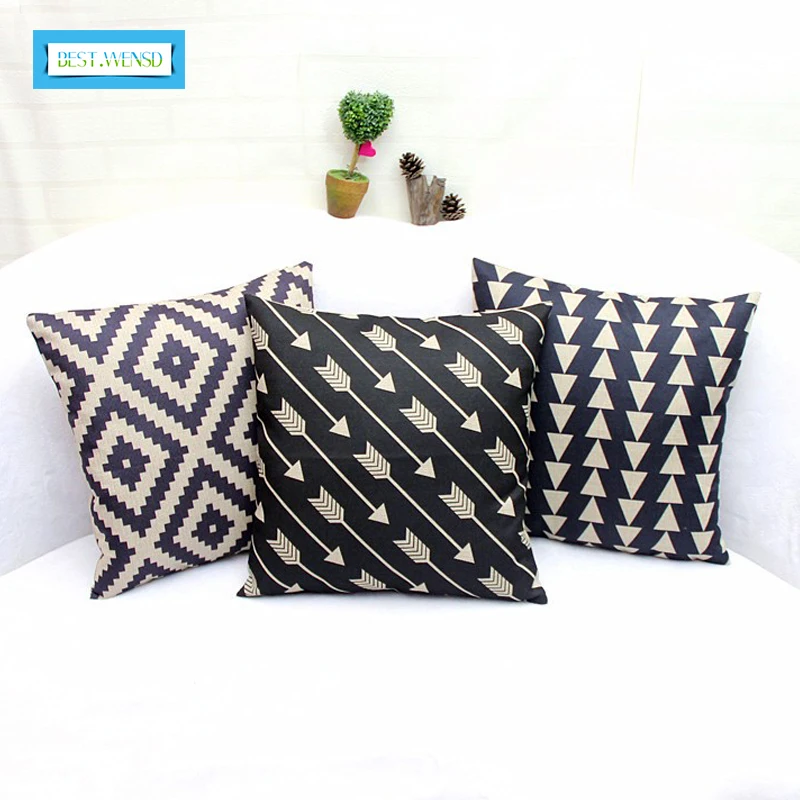 

BEST.WENSD small arrow Office pillow Custom Linen Decorative Throw Pillows Sofa Chair Cushion 45 x 45 cm /17.7 x 17.7 ''coussin
