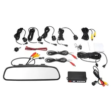 EDFY 12V 4 Parking Sensors 4 3 TFT LCD Display Camera Video Car Rearview Mirror Reverse