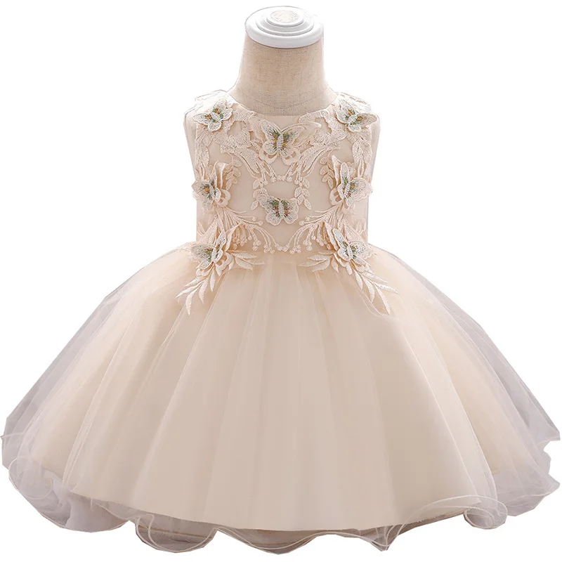 

Flower Girl Girl Wedding Dress Butterfly Embroidery Princess Dress Girls Birthday Party Elegant Pettiskirt
