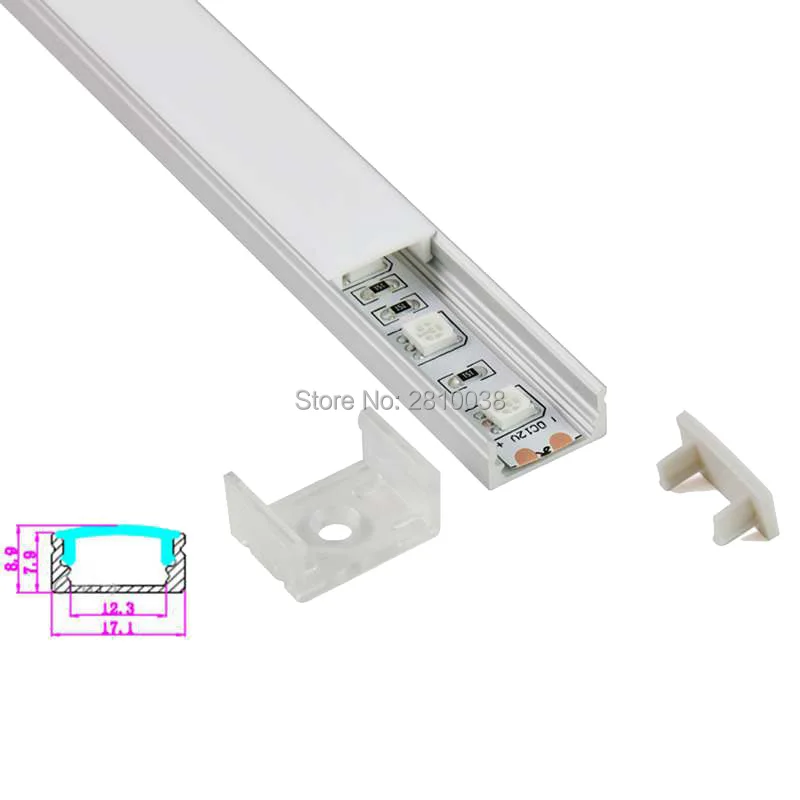 

10Sets/Lot U type Led aluminum profile or U style Aluminium LED profile LED Channel profile for led strip 5050 for recessed wall