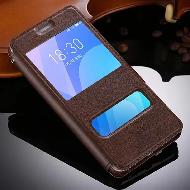 

High Quality Ultrathin View Window Flip Leather Cases For Meizu M6 Note Case Luxury Phone Cover