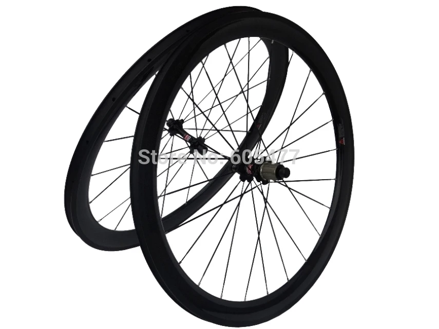 Brand New - Full Carbon Glossy Clincher Rim Wheelset Road Bike 700C Bicycle Wheel 50mm / 25mm Width | Спорт и развлечения