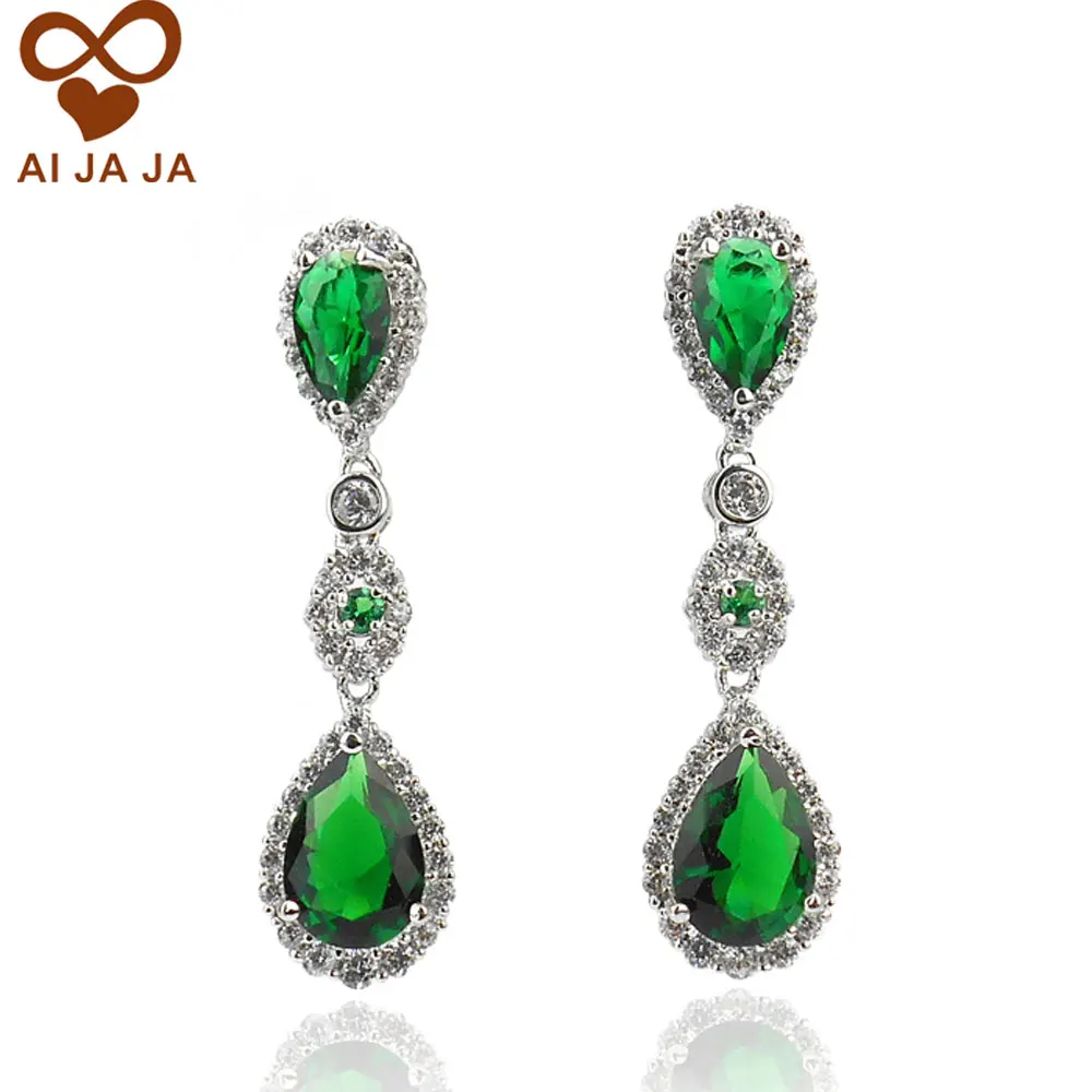 Top Quality Micro Insert Water Drop Green Earrings Gift For Top Quality Micro Insert Water Drop Green Earrings Gift For Women Sparkling Wedding Party Jewelry In From Accessories On
