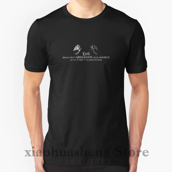 

100% cotton o-neck men t shirt custom printed t-shirt Good Omens women tshirt