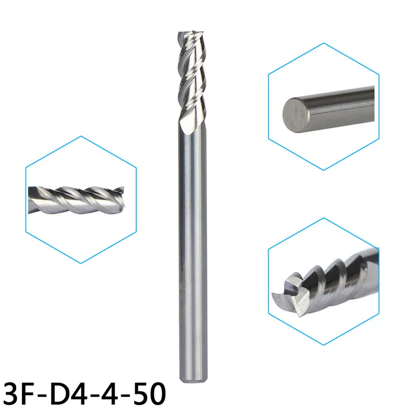 

5pcs/D4-4-50 Milling cutters for Aluminum CNC Tools Solid Carbide CNC 3-Flute End mills Router bits,aluminum composite panels