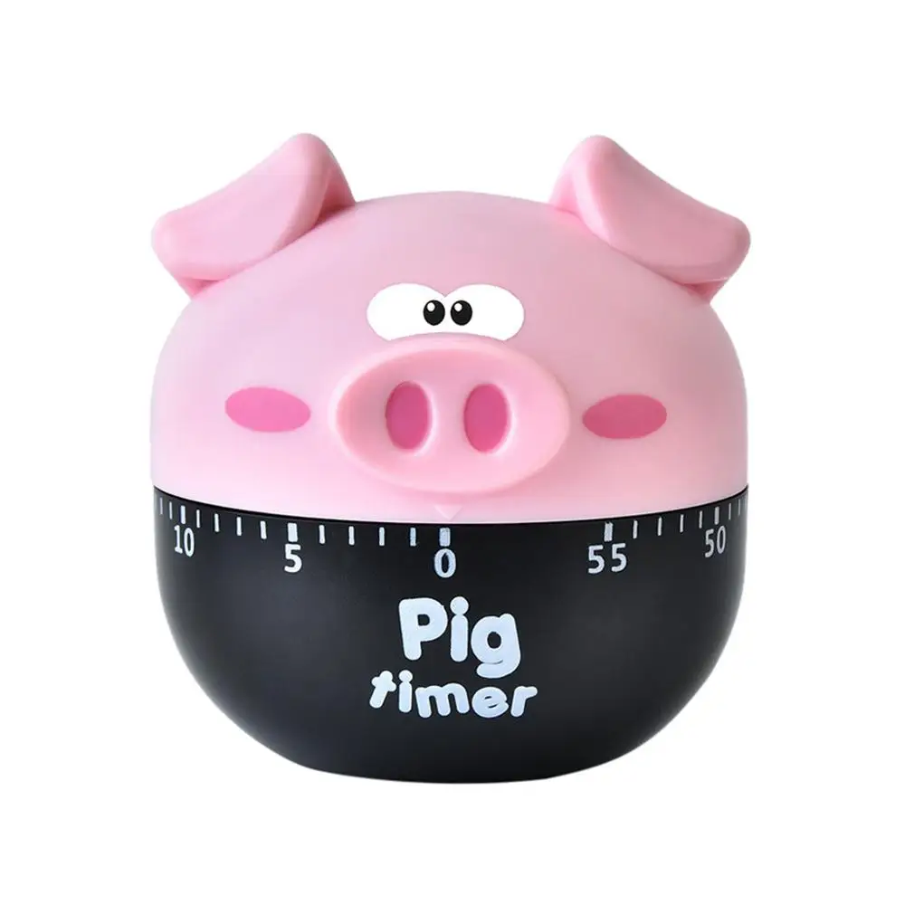 60 минут Кухня животное свинья таймер циферблат будильник пластиковые часы электронные приготовления кухня таймер помощник дома выпечки инструменты 15 - Цвет: Розовый