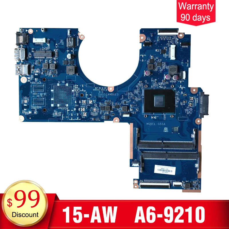 

DAG55AMB6E0 A6-9210 for HP Pavilion 15-AW motherboard 856271-001 856271-601 DDR4 15-AW laptop motherboard 100% test intact