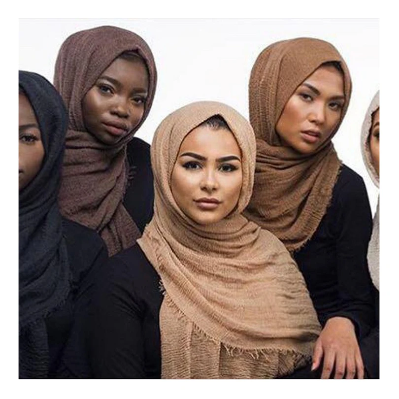 Cotton and Linen Women Hijabs Ladies Simple Solid Long Shawl Head Scarf Female Daily Wrap Hijab 