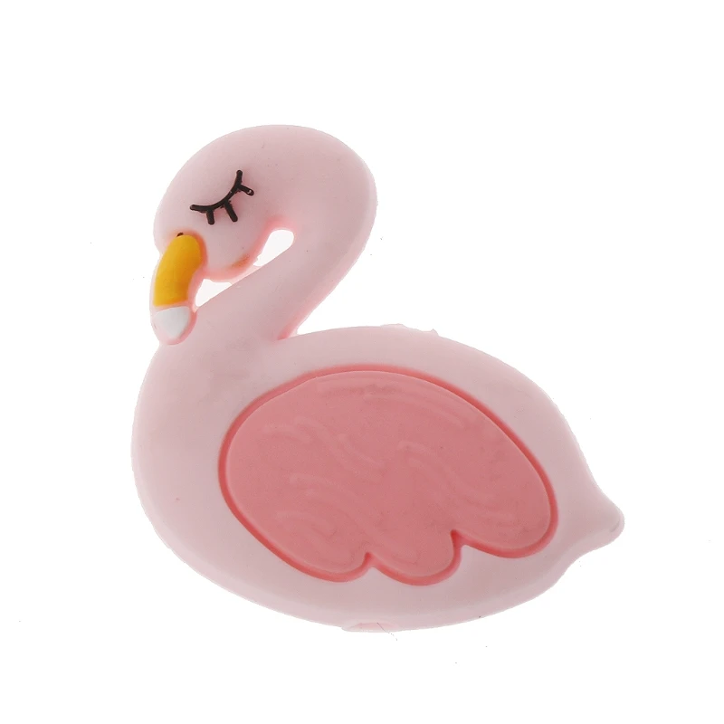 Многофункциональный силиконовые бусины Фламинго милые забавные DIY ювелирных изделий детские игрушки Прорезыватель прорезывания зубов