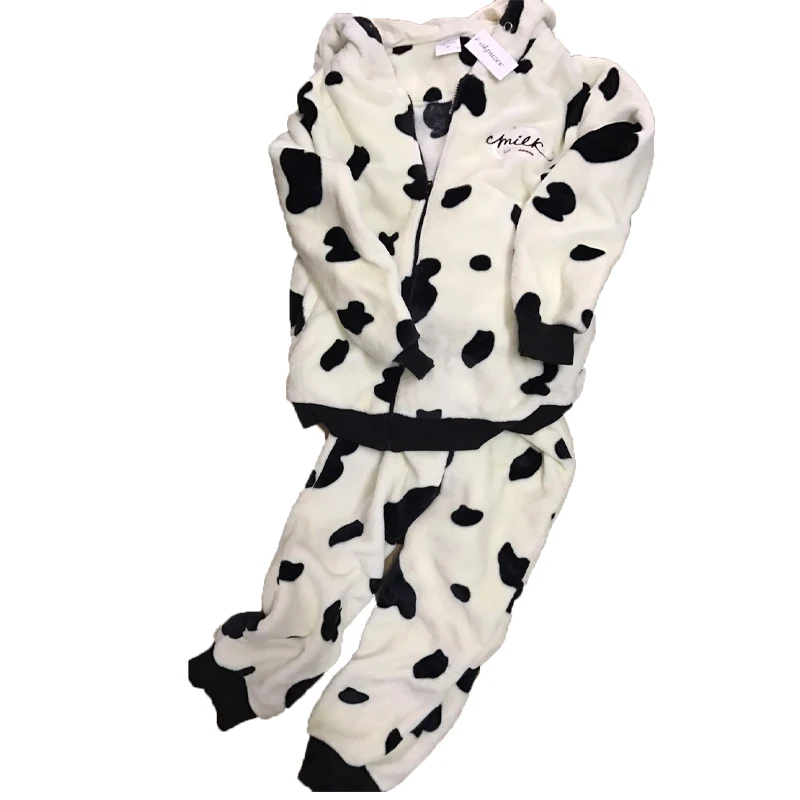 

okpuzee Women Winter Warm Flannel Pajamas Female Coral Fleece Pajama Sets Sleepwear Velvet Long-sleeve Casual housecoats