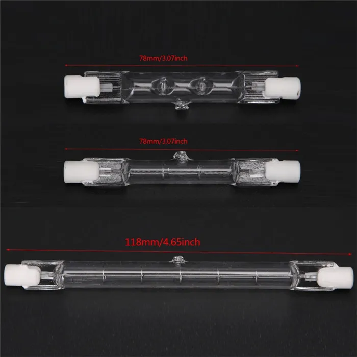 R7S галогенные линейные лампочки 100 Вт/150 Вт/500 Вт 78 мм/118 мм двухсторонняя AC 220-240 В