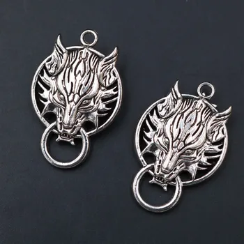 

4pcs Silver Plated Dragon Alloy Pendants For Necklace Earrings DIY Retro Metal Jewelry Making 38*26mm A819