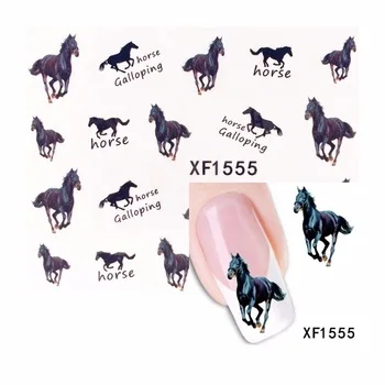 YZWLE 1 Sheet Pentium Horse Design Water Transfer Nail Art Sticker Water Decals DIY Decoration For Beauty Nail Tools 1555
