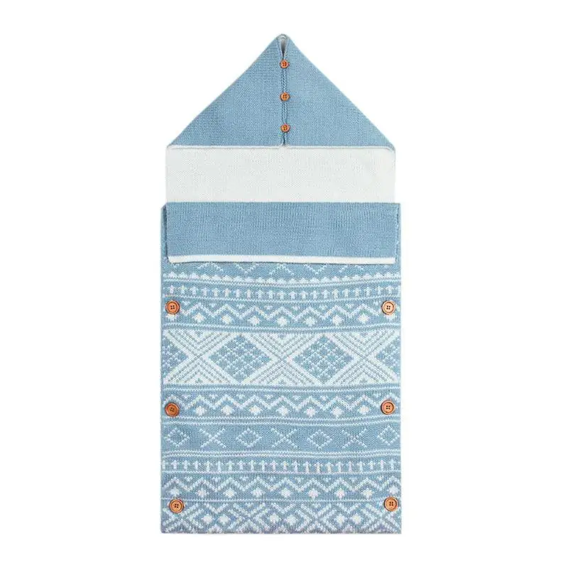 Теплая шерстяная накидка для младенцев, вязаная крючком толстовка с капюшоном, мягкое одеяло для пеленания, спальный мешок, 7 цветов - Цвет: P