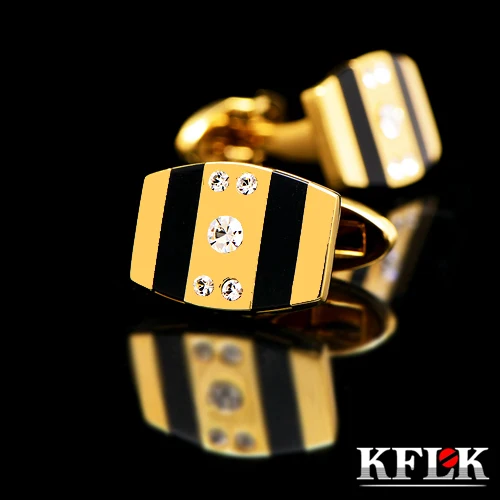 KFLK роскошные запонки для рубашки gemelos мужчин брендовые Запонки Золотые