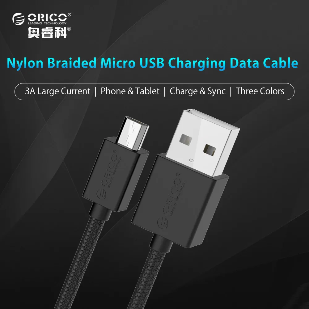 ORico Micro USB кабель для быстрой зарядки нейлоновый кабель для синхронизации данных Поддержка Max 2A зарядное устройство для samsung Redmi Huaiwei Android телефон