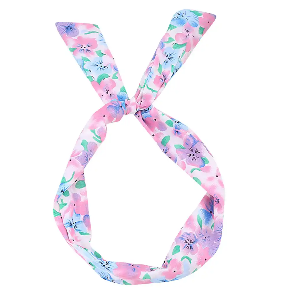 Wired Headband Paisley tartan Retro Scarf Wire Hair Band Gift Kids Adults UK