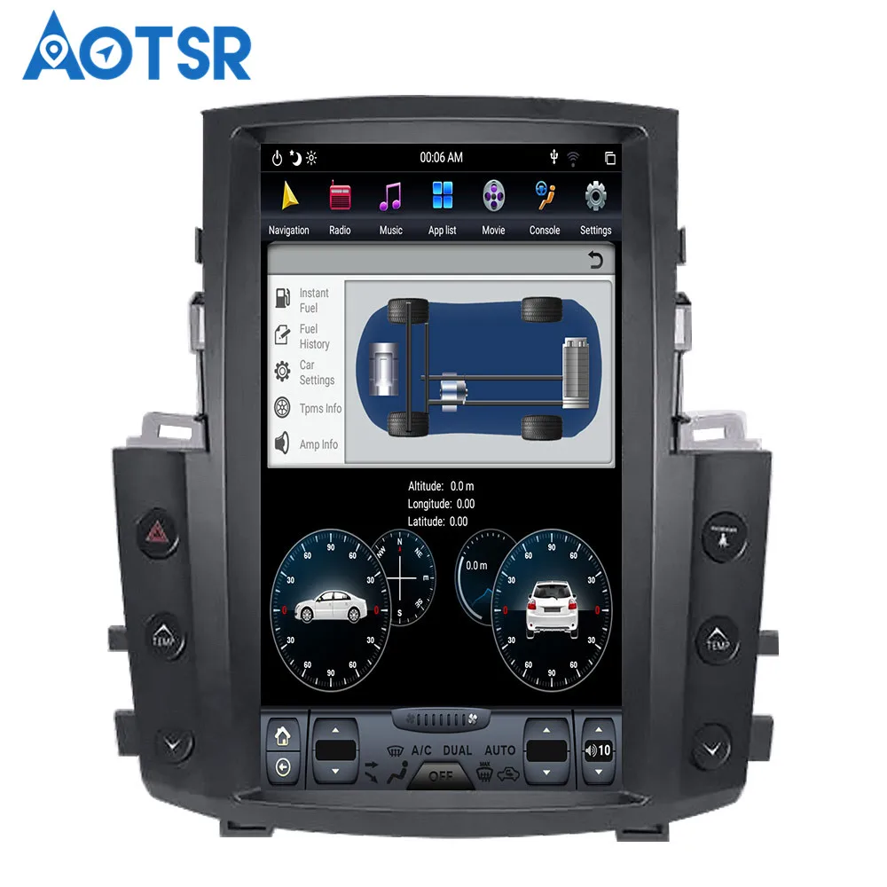 Android 8.1 Tesla style 4GB RAM Car GPS Navigation Auto No DVD Player For Lexus LX570 radio tape recorder head unit multimedia