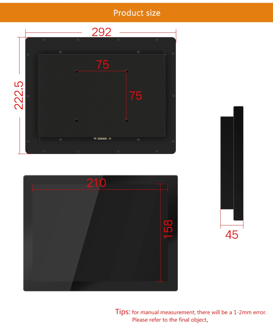 10,4/10 "VGA/HDMI/BNC/AV/сенсорный интерфейс USB емкостный Сенсорный экран промышленных Дисплей из металла основа Встроенный ЖК-Monitor1024*768