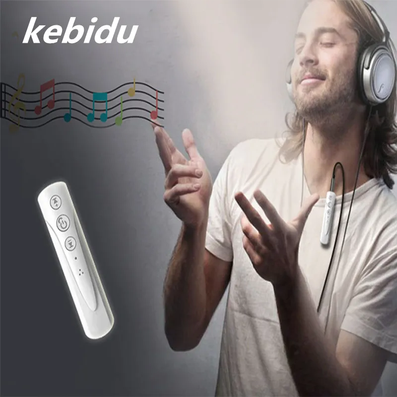 

Kebidu Mini Protable Rechargable Bluetooth Receiver Wireless Music Audio Adapter 3.5mm with MIC for Car Speaker Headphones