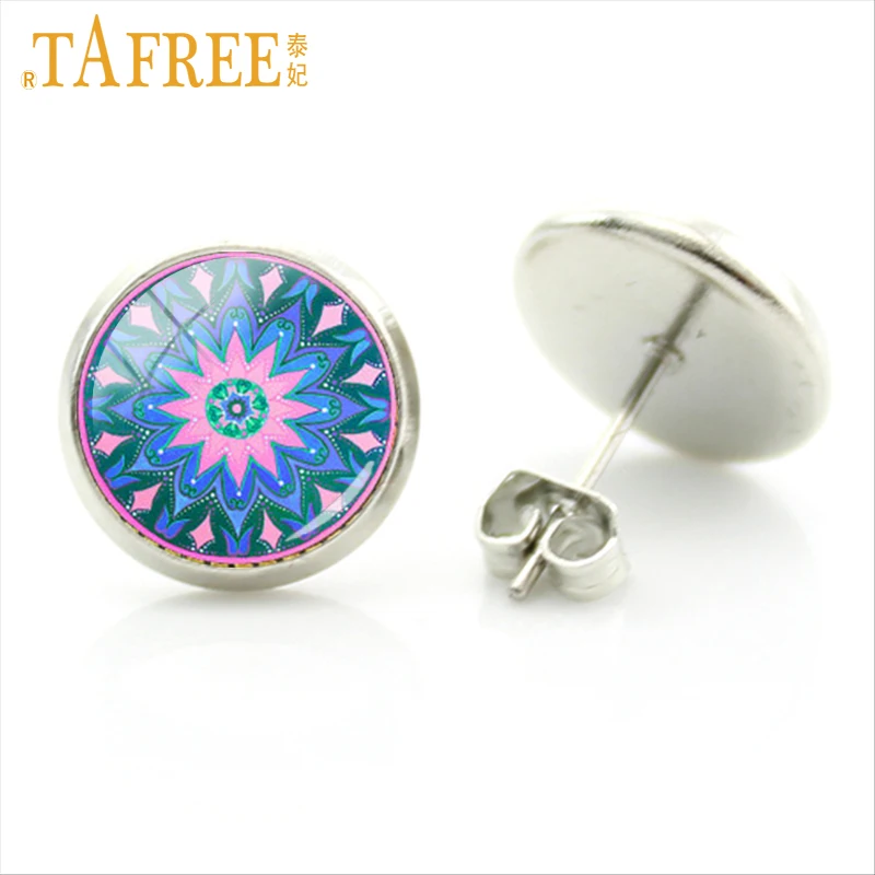 TAFREE 2017 новое поступление летние серьги гвоздики Мандала буддизм символ